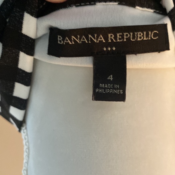 Banana Republic black and white checked shirt dress with tie - Picture 4 of 4